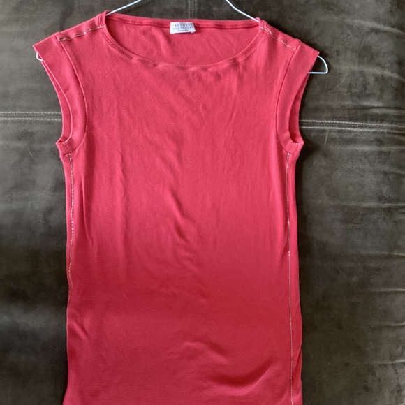 Brunello cucinelli t-shirt in red size XL fits more like M - Picture 1 of 5
